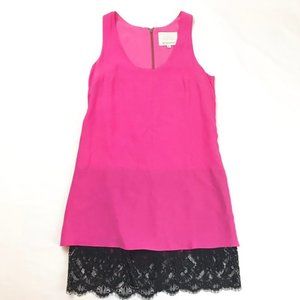 Pink Silk & Lace Madison Marcus Shift Dress